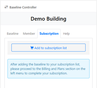 The Add to subscription list button